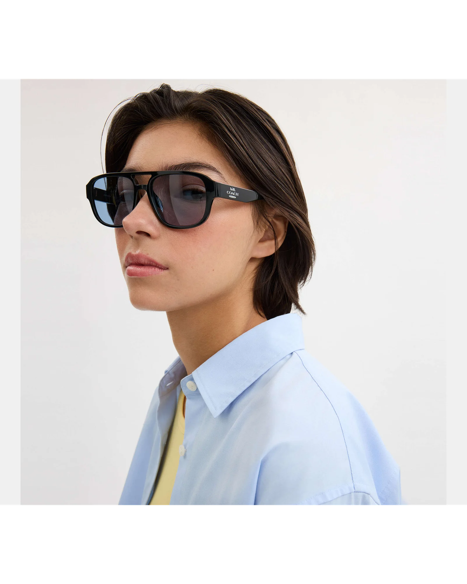 Солнцезащитные очки Coach в стиле пилот — 4
