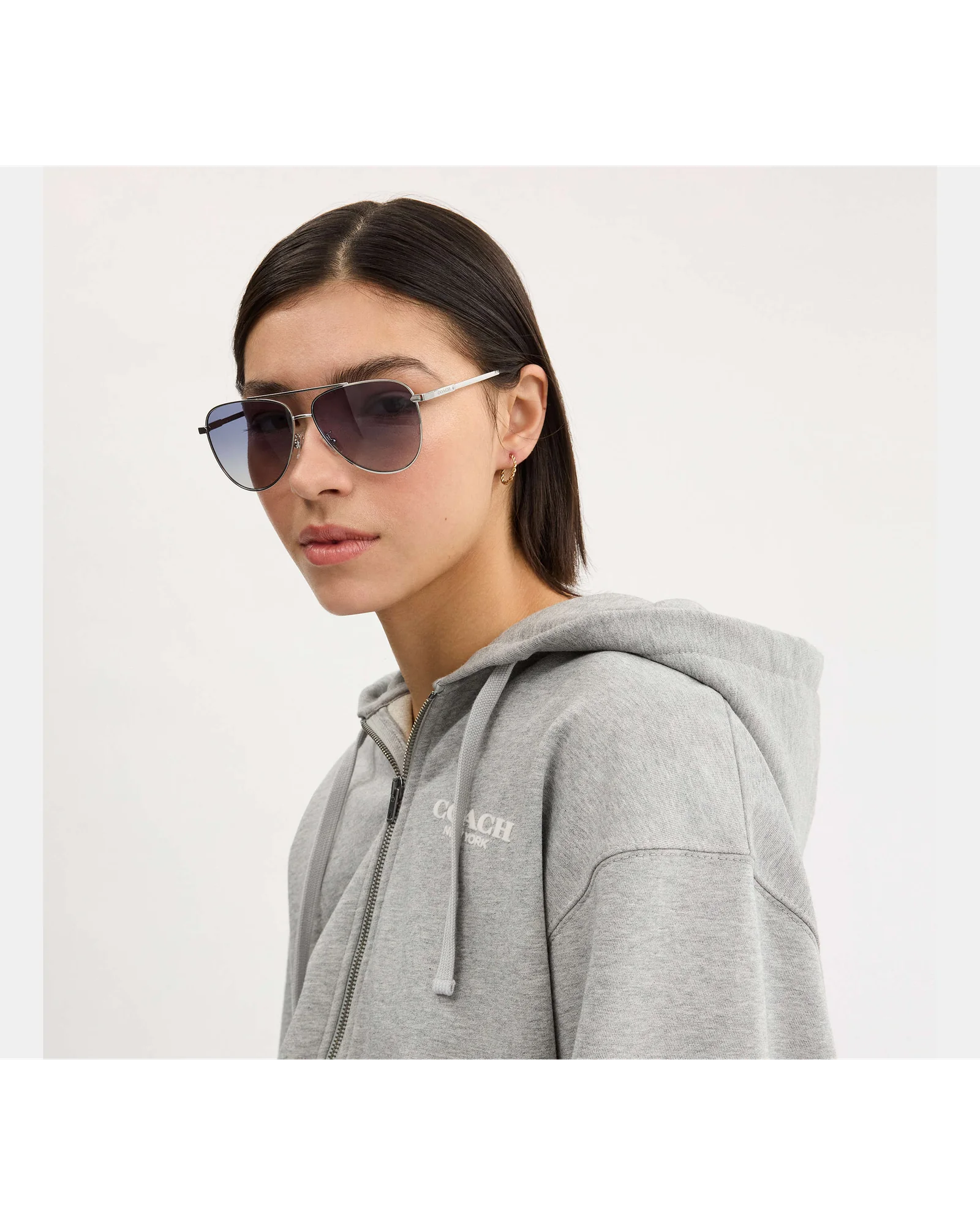 Солнцезащитные очки-авиаторы Coach с металлической оправой — 12