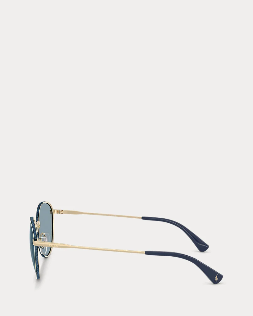 Солнцезащитные очки Ralph Lauren Denim-Effect Round Metal Sunglasses — 3