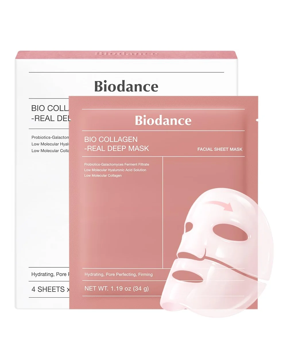 BIODANCE Bio-Collagen Real Deep Mask маска гидрогелевая — розовый
