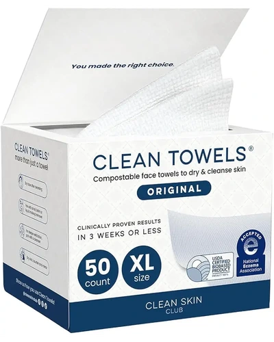 Clean Skin Club Clean Towels XL — одноразовые тканевые салфетки