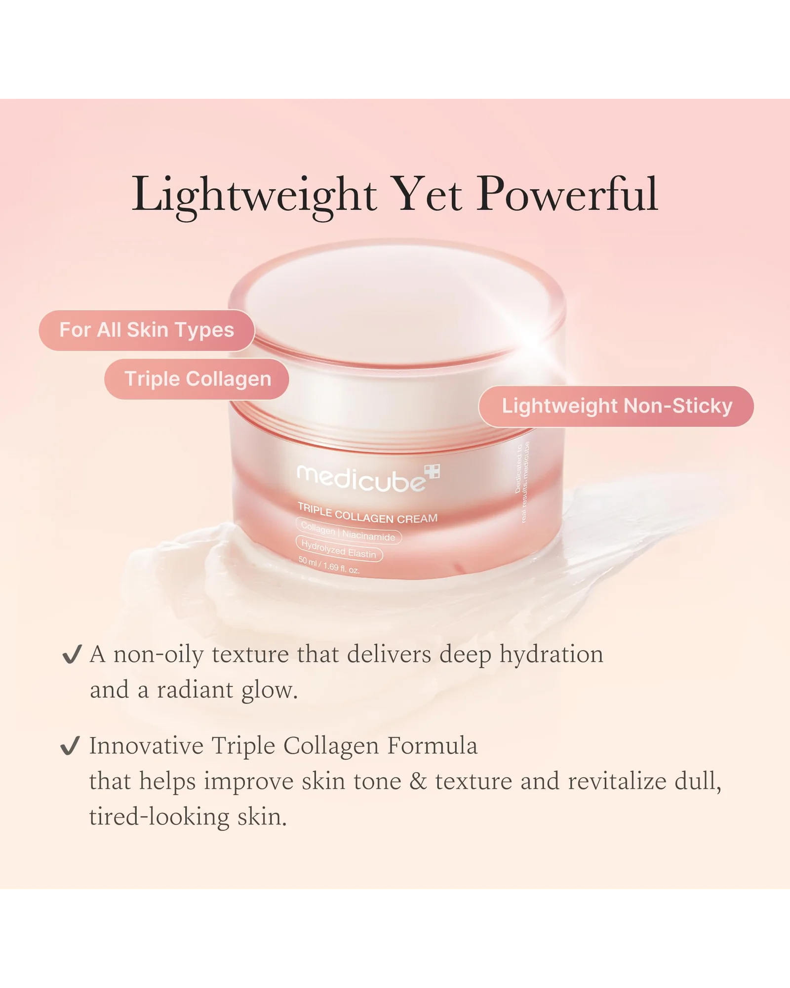 Medicube крем Triple Collagen увлажняющий K-beauty — 3