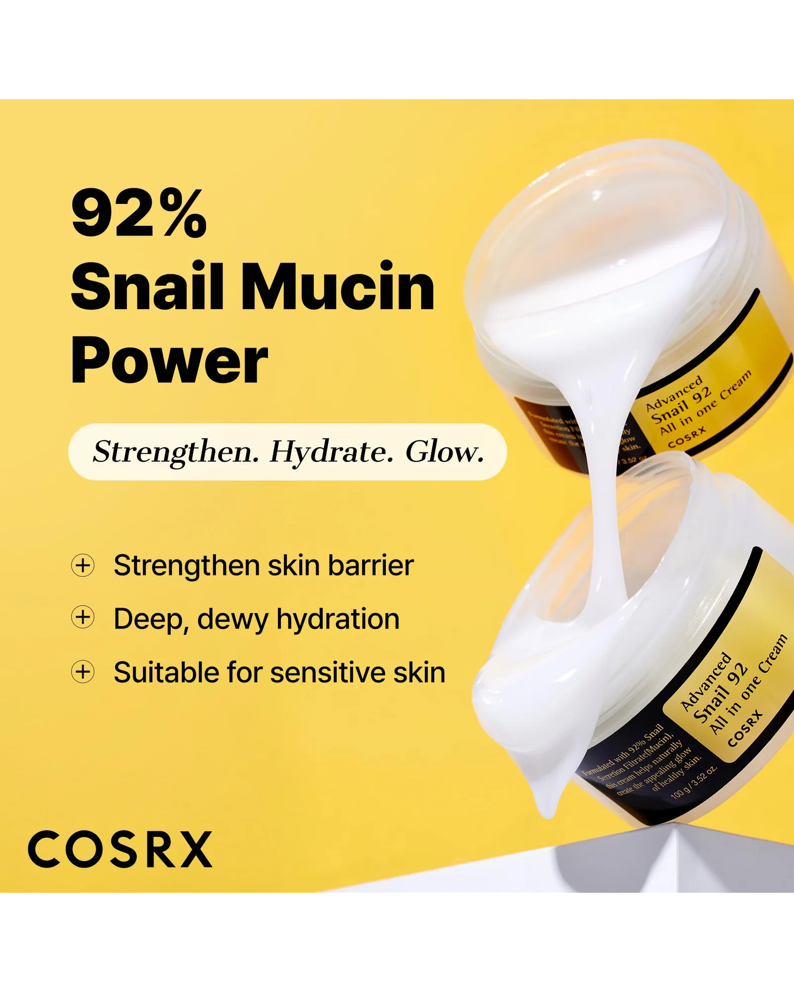 COSRX Snail Mucin 92% крем для лица 3.52 oz — 2