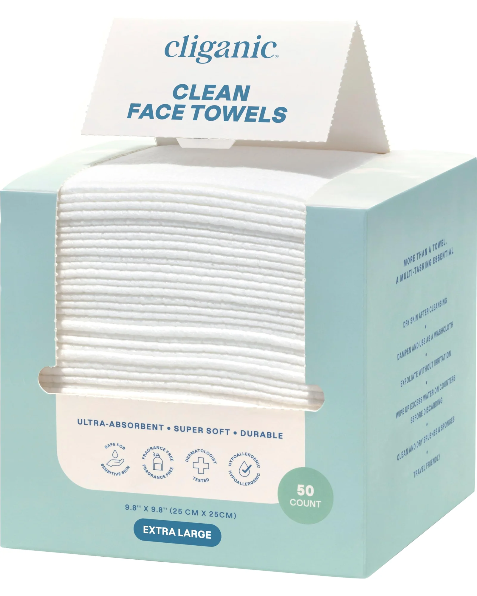 Cliganic Clean Face Towels XL, 50 шт — 1