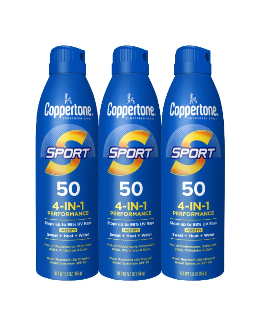Coppertone Sport Sunscreen Spray SPF 50, 3 шт х 5.5 oz — 1