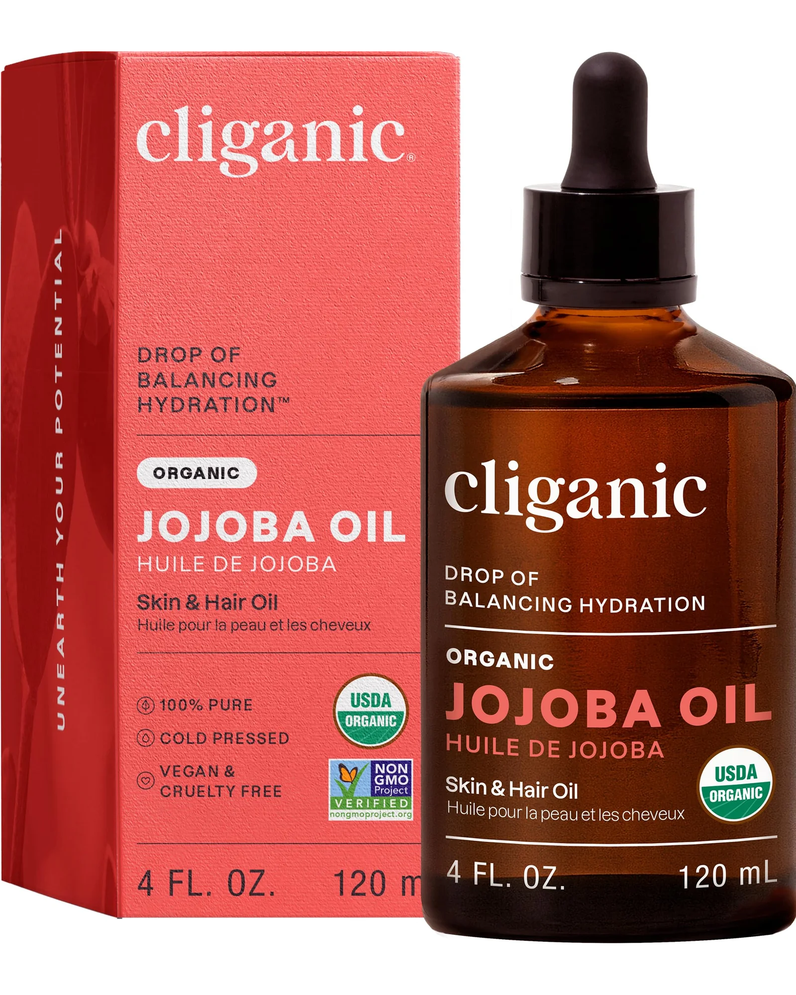 Cliganic органическое масло жожоба 100% чистое — коричневый