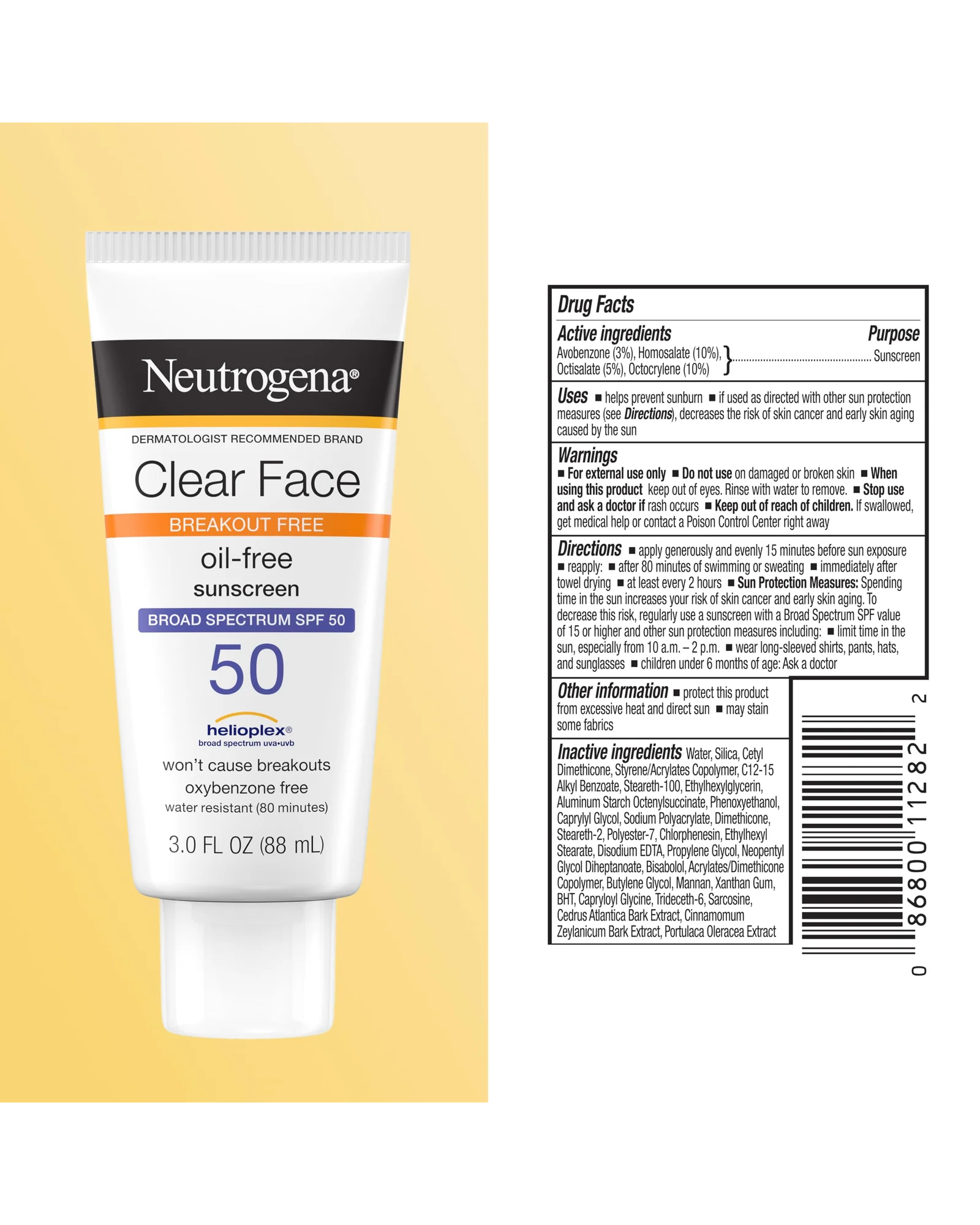 Neutrogena Clear Face Sunscreen SPF 50 — 8