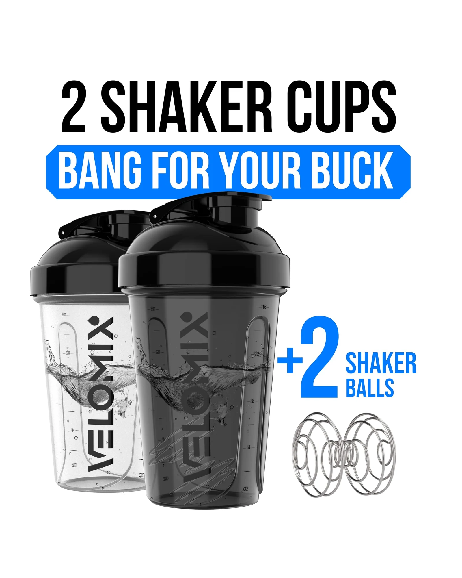 Шейкер VELOMIX 20 oz Чёрный с прозрачным — 2