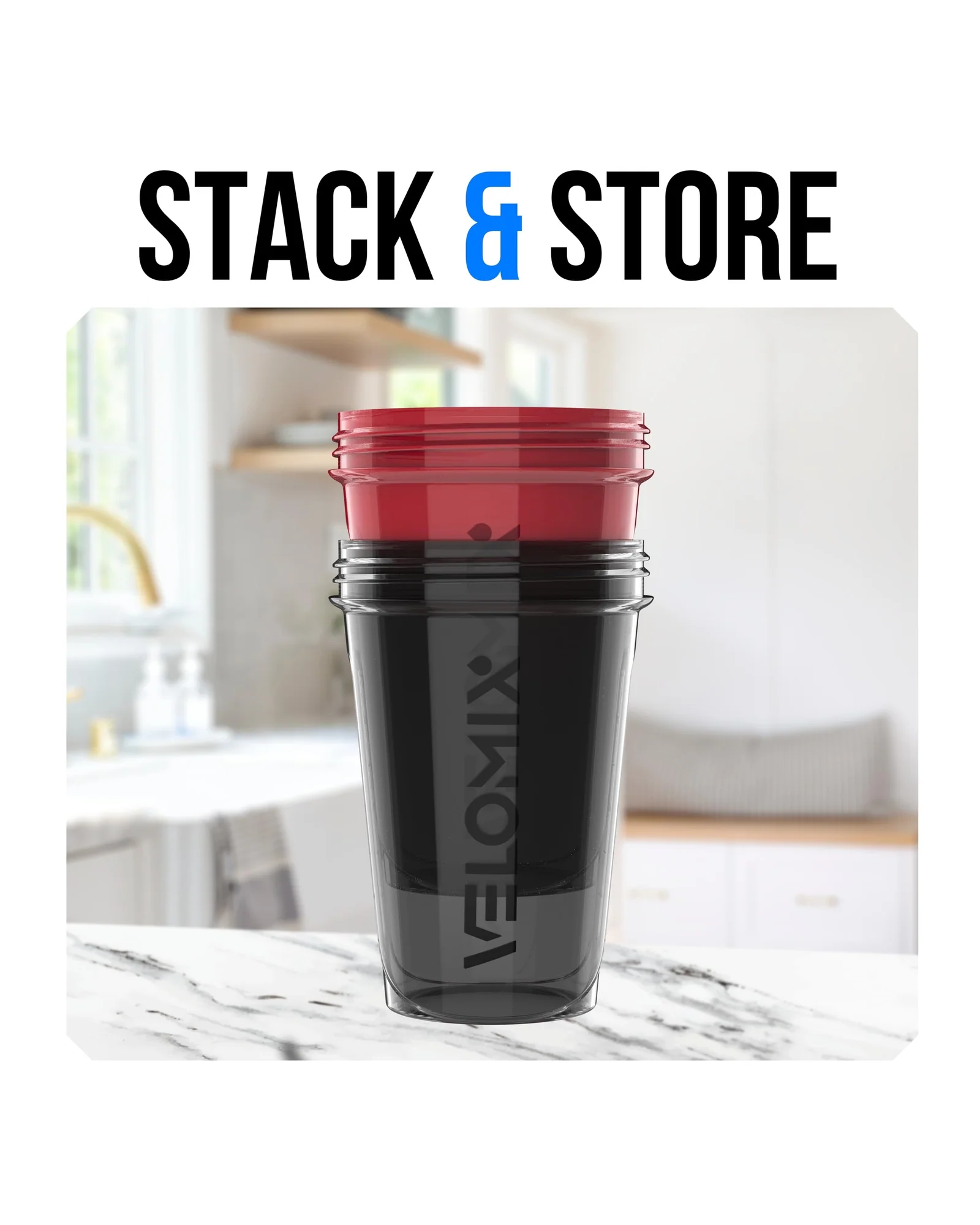 Шейкер VELOMIX 20 oz Чёрный с красным — 6