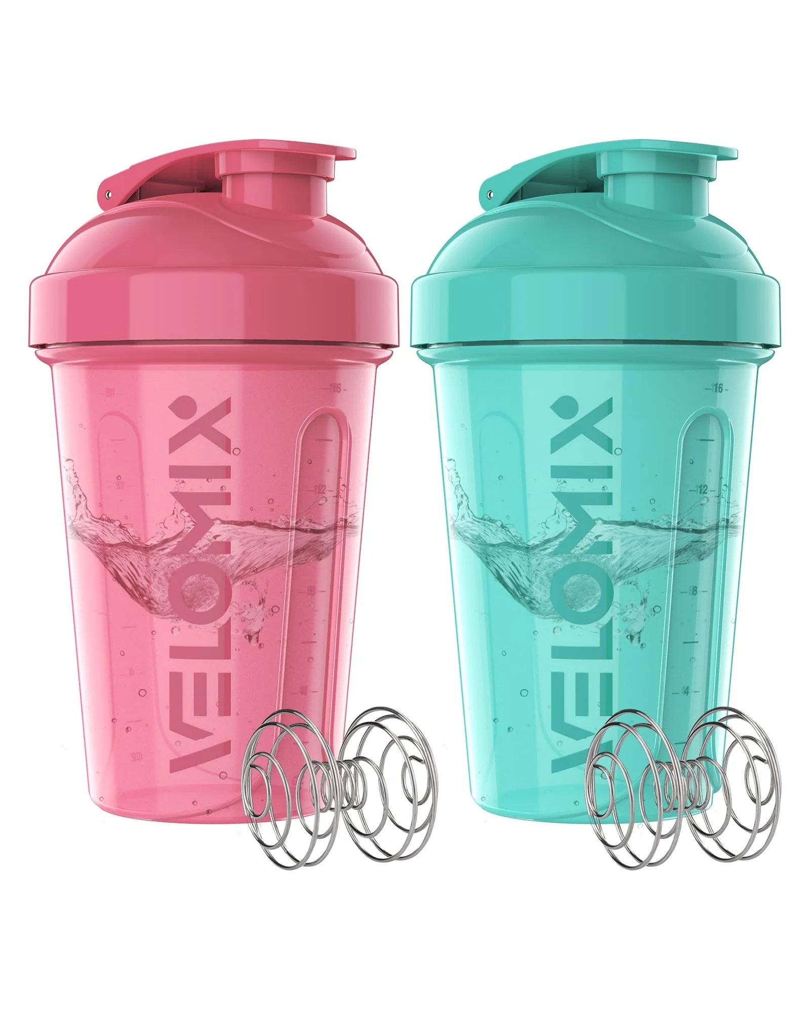 Шейкер VELOMIX 20 oz Розовый с бирюзовым — 1