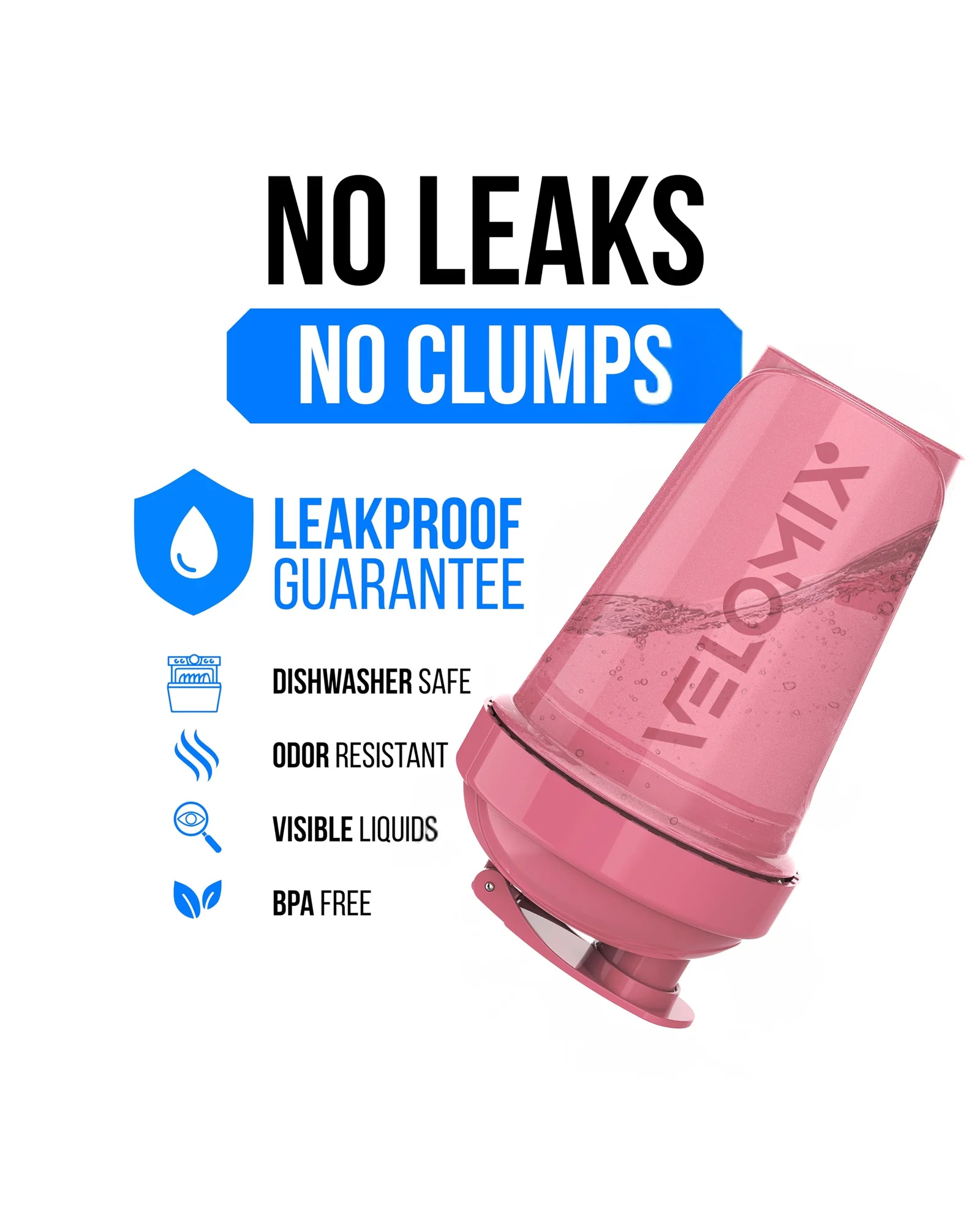 Шейкер VELOMIX 20 oz Розовый с бирюзовым — 3