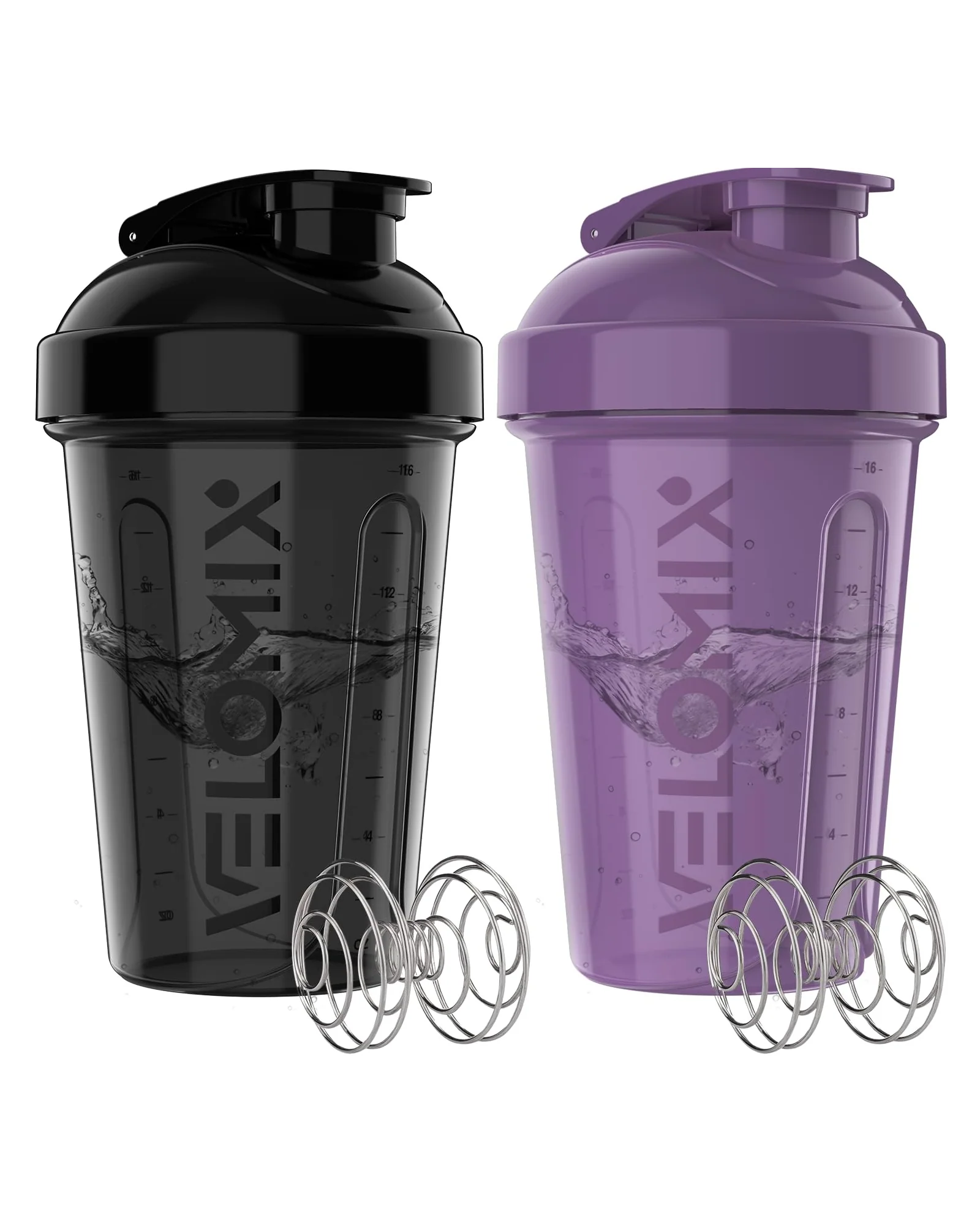 Шейкер VELOMIX 20 oz Фиолетовый с чёрным — 1