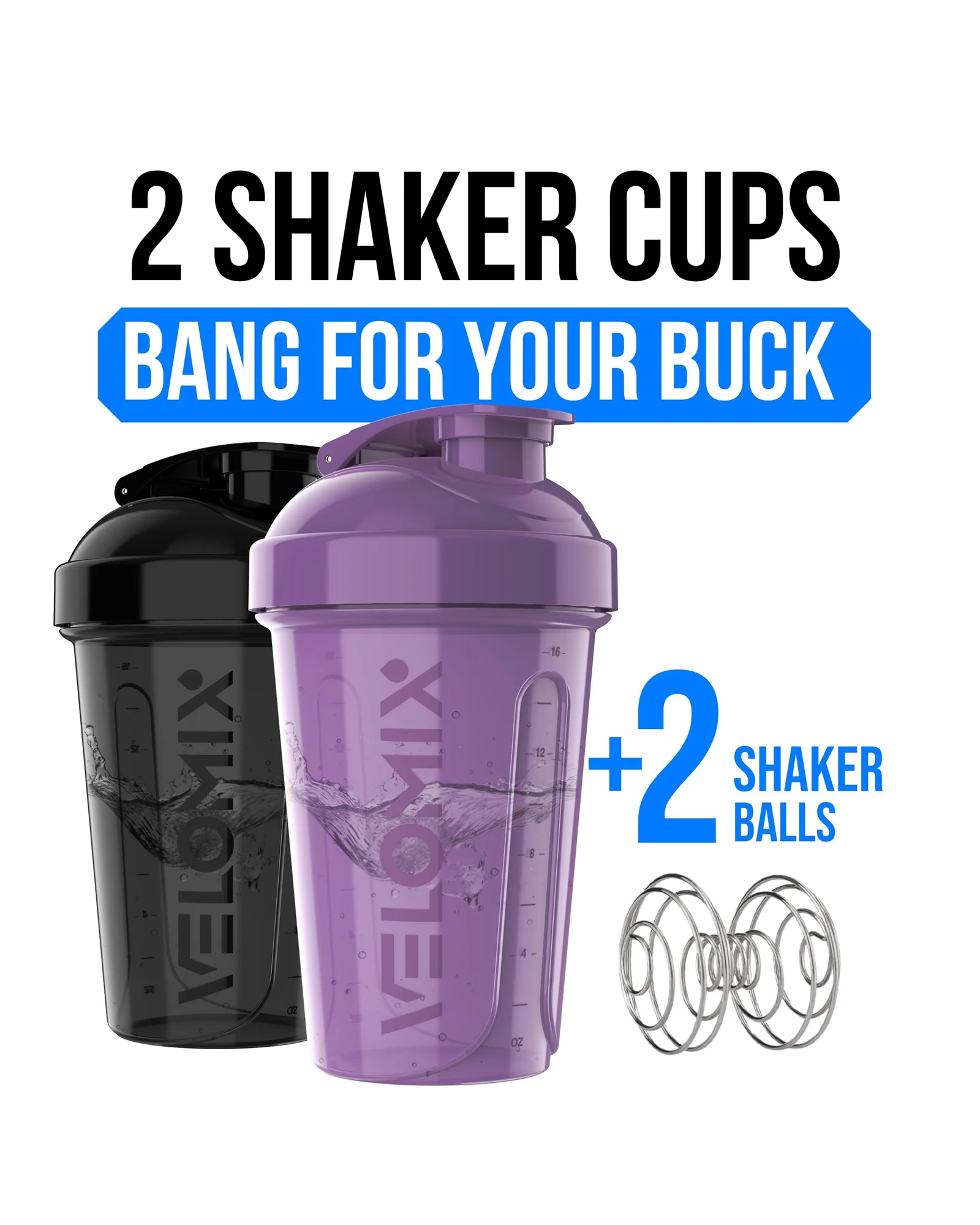 Шейкер VELOMIX 20 oz Фиолетовый с чёрным — 2