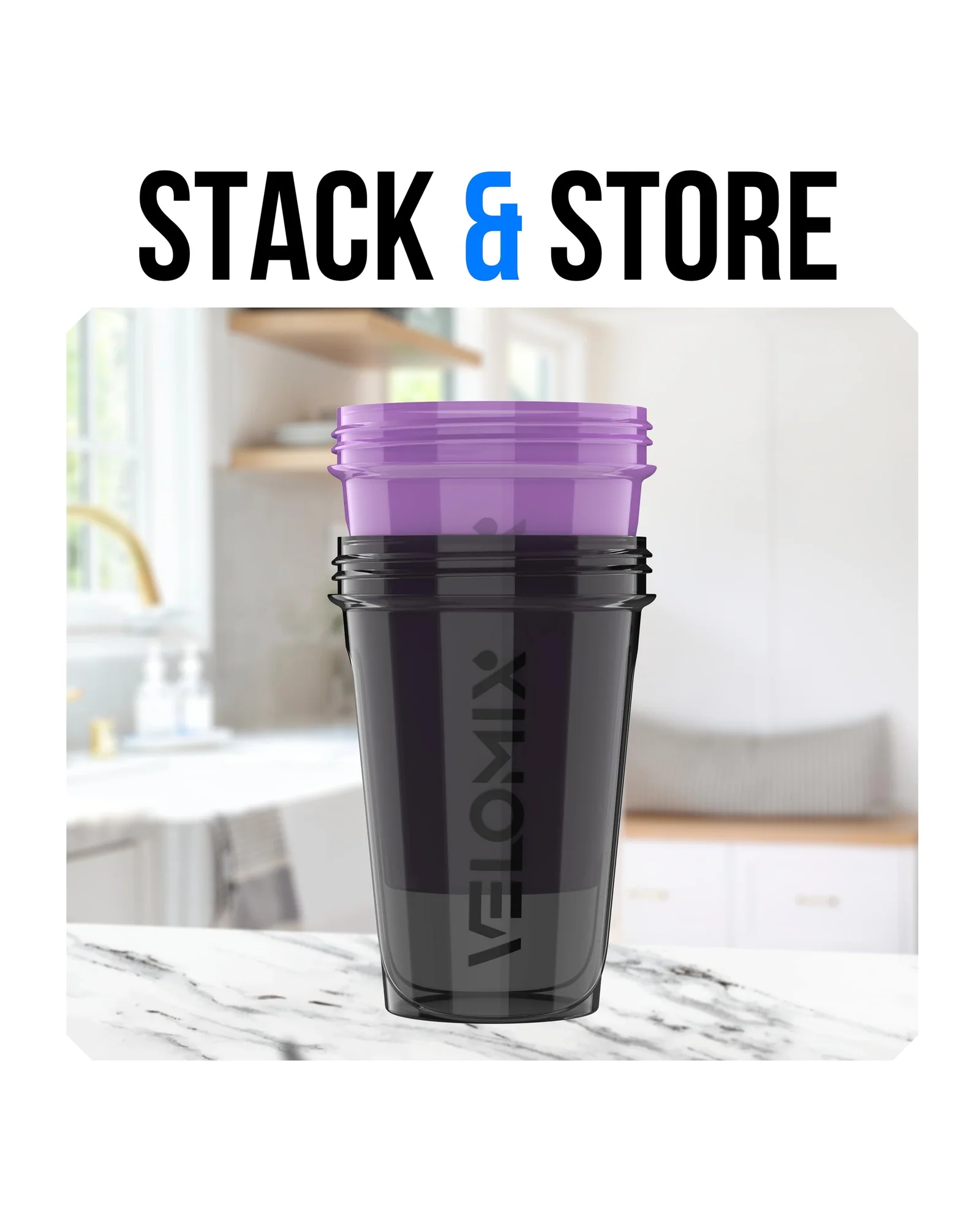 Шейкер VELOMIX 20 oz Фиолетовый с чёрным — 6
