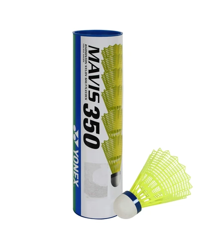 YONEX Mavis 350 — нейлоновые воланы для бадминтона, жёлтые (синяя пробка) — желтый