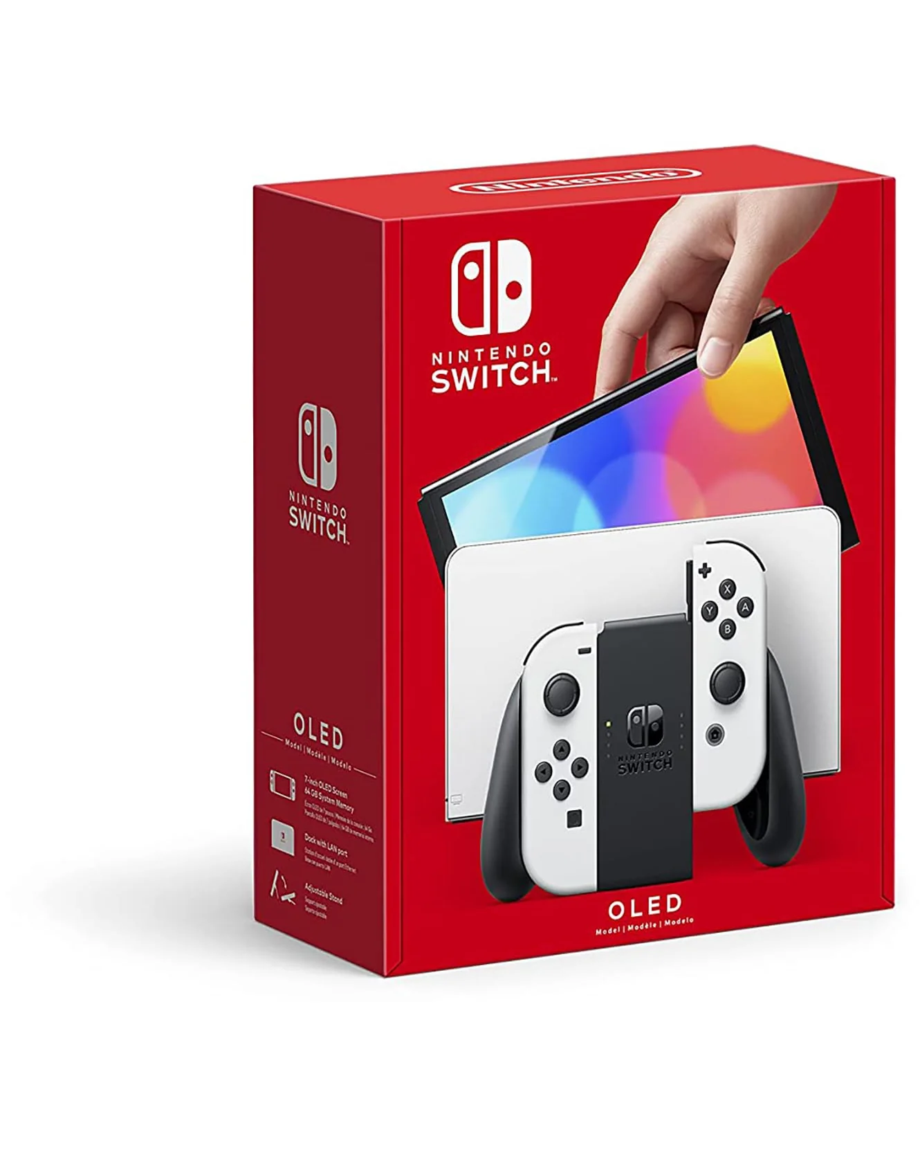 Nintendo Switch OLED с белыми контроллерами — белый