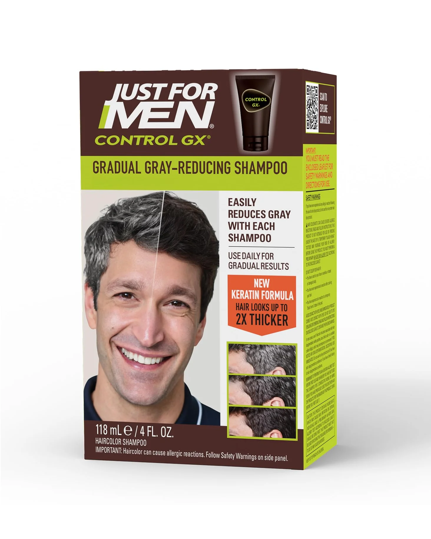 Just for Men Control GX восстанавливающий шампунь от седины — коричневый