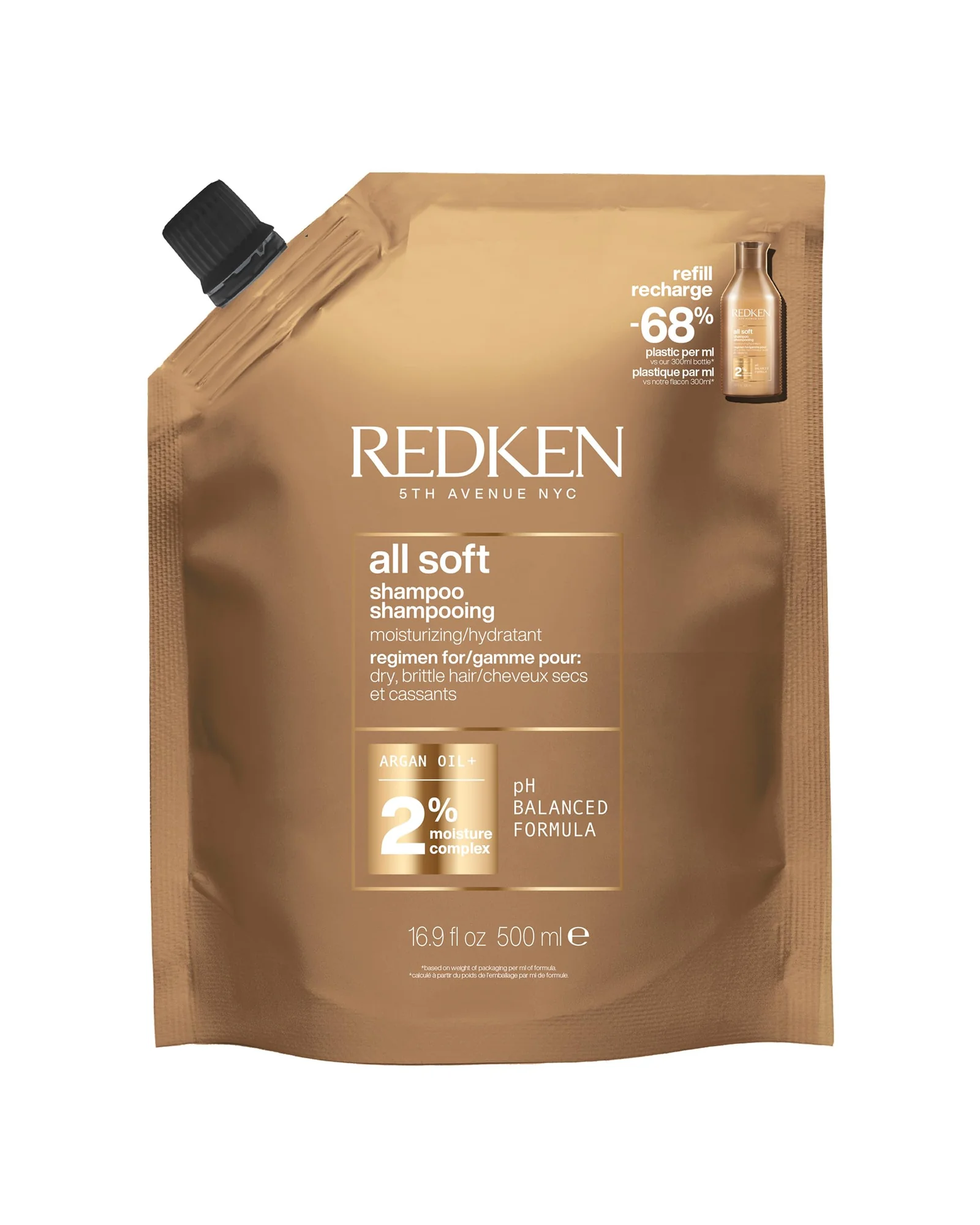 Redken All Soft Шампунь с аргановым маслом — золотистый