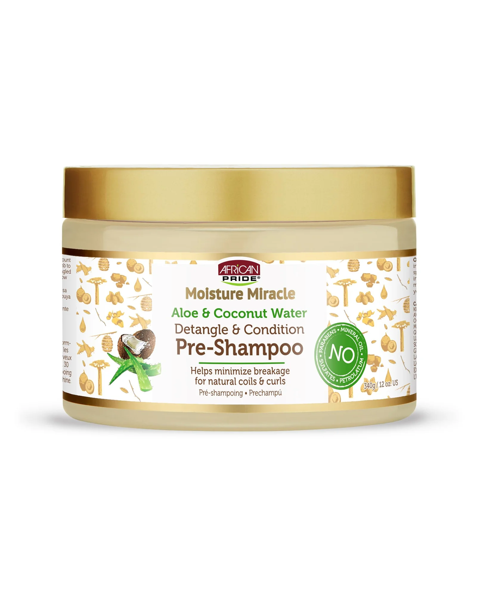 African Pride Moisture Miracle Маска-кондиционер с кокосовой водой и алоэ — коричневый