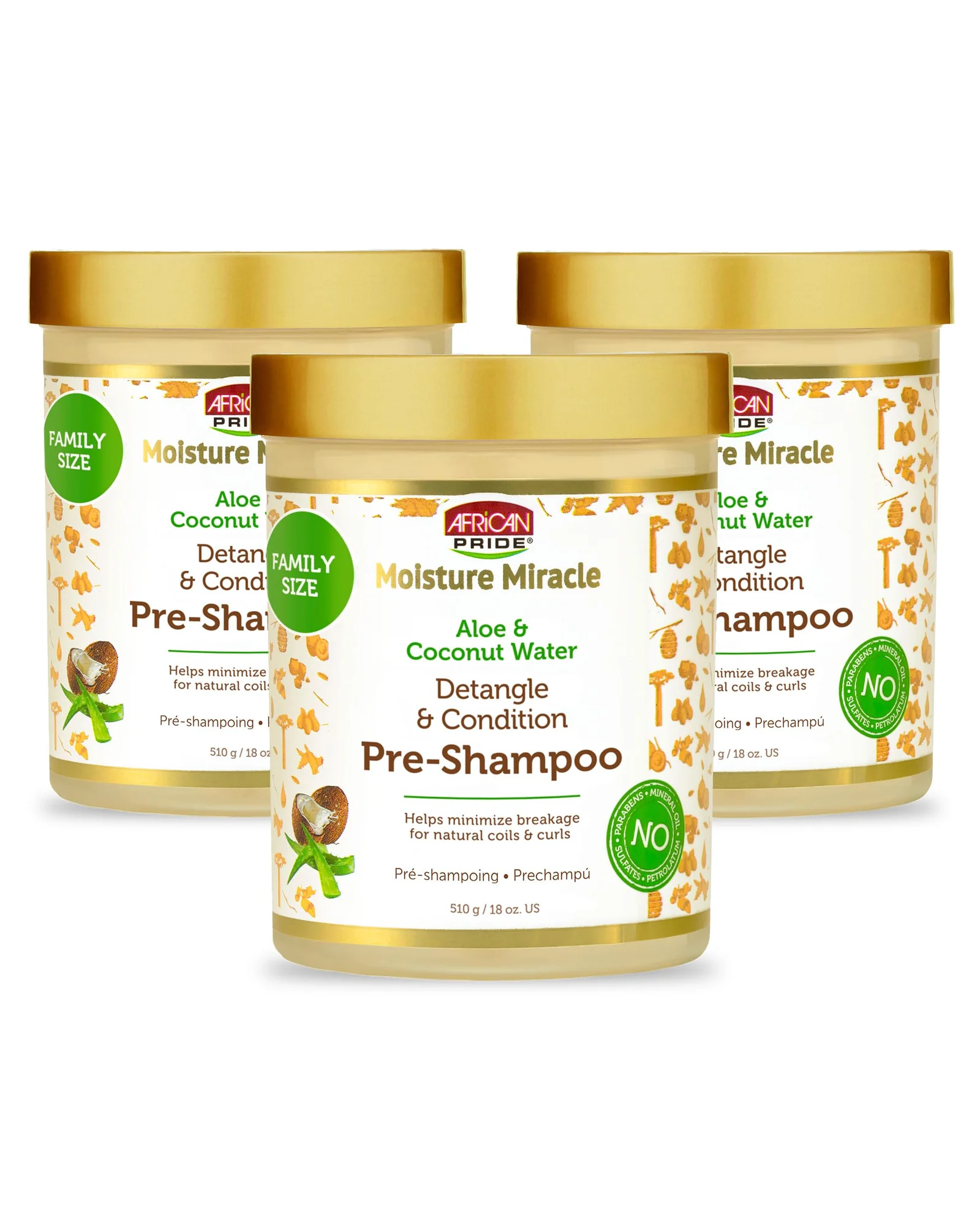 African Pride Moisture Miracle Маска-кондиционер с кокосовой водой и алоэ — коричневый