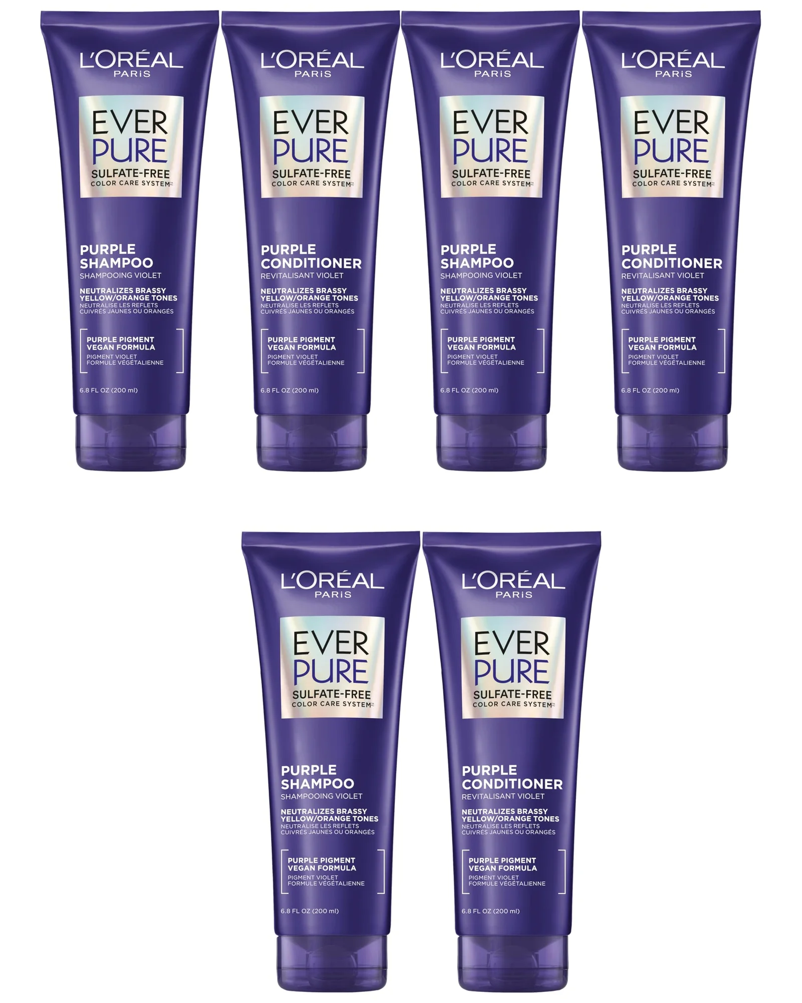 L'Oreal Paris EverPure фиолетовый шампунь 6-pack — фиолетовый