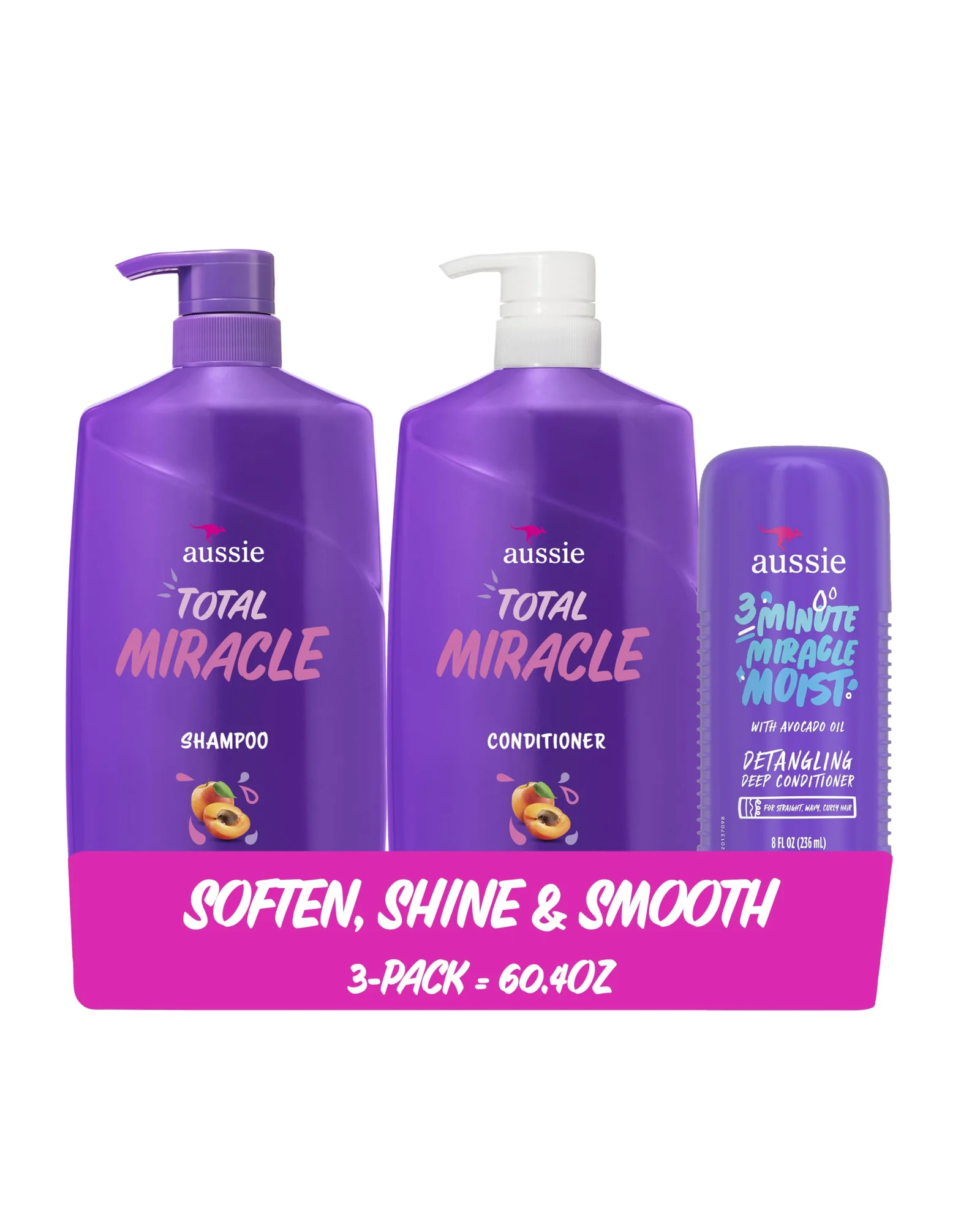 Aussie Total Miracle набор для повреждённых волос с маслом макадамии — фиолетовый