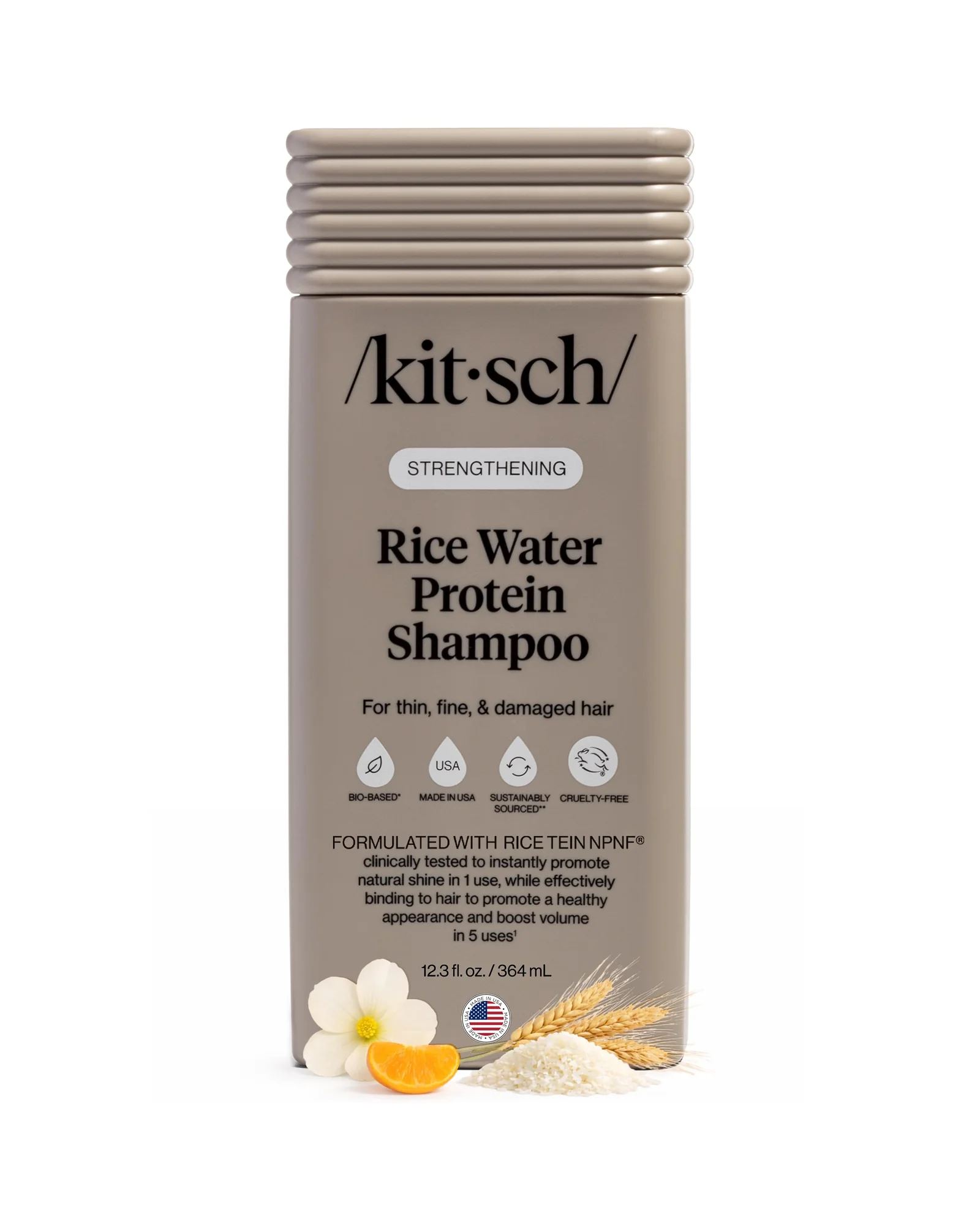 Kitsch укрепляющий шампунь рисовая вода 12.3 oz — бежевый