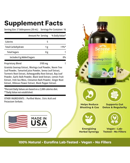 Serene Herbs Soursop Bitters — травяной тоник для очищения организма — 3