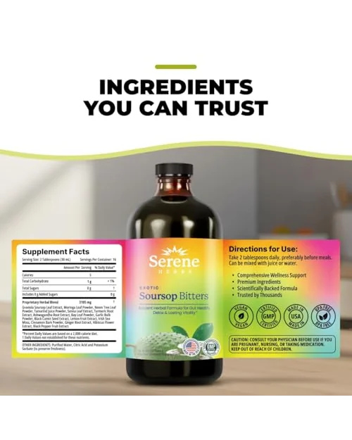 Serene Herbs Soursop Bitters — травяной тоник для очищения организма — 6