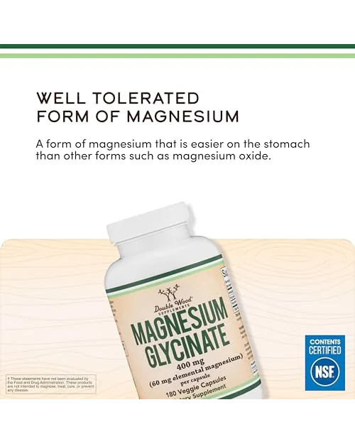Double Wood Magnesium Glycinate 400 мг, 180 капсул — 4
