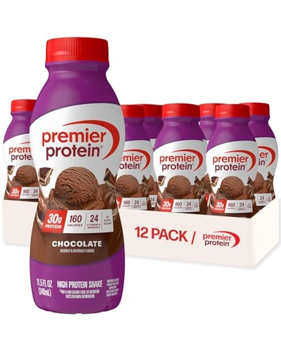 Premier Protein протеиновый коктейль со вкусом шоколада, 30 г белка, 12 шт. — фиолетовый