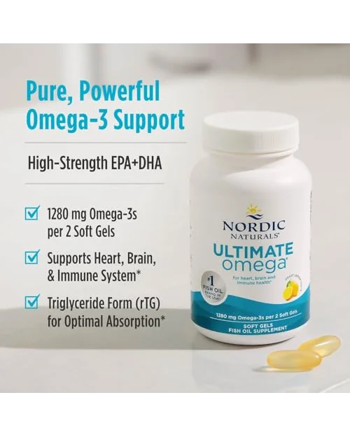 Nordic Naturals Ultimate Omega, вкус лимона, 90 капсул, 1280 мг омега-3 — 4