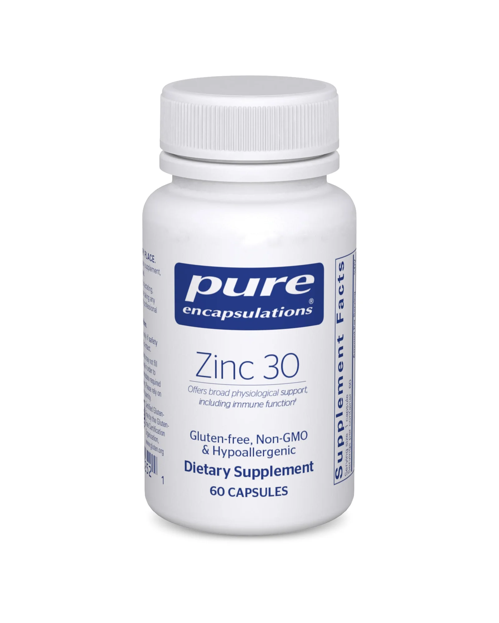 Pure Encapsulations Zinc 30 мг, цинк пиколинат, 60 капсул — 1