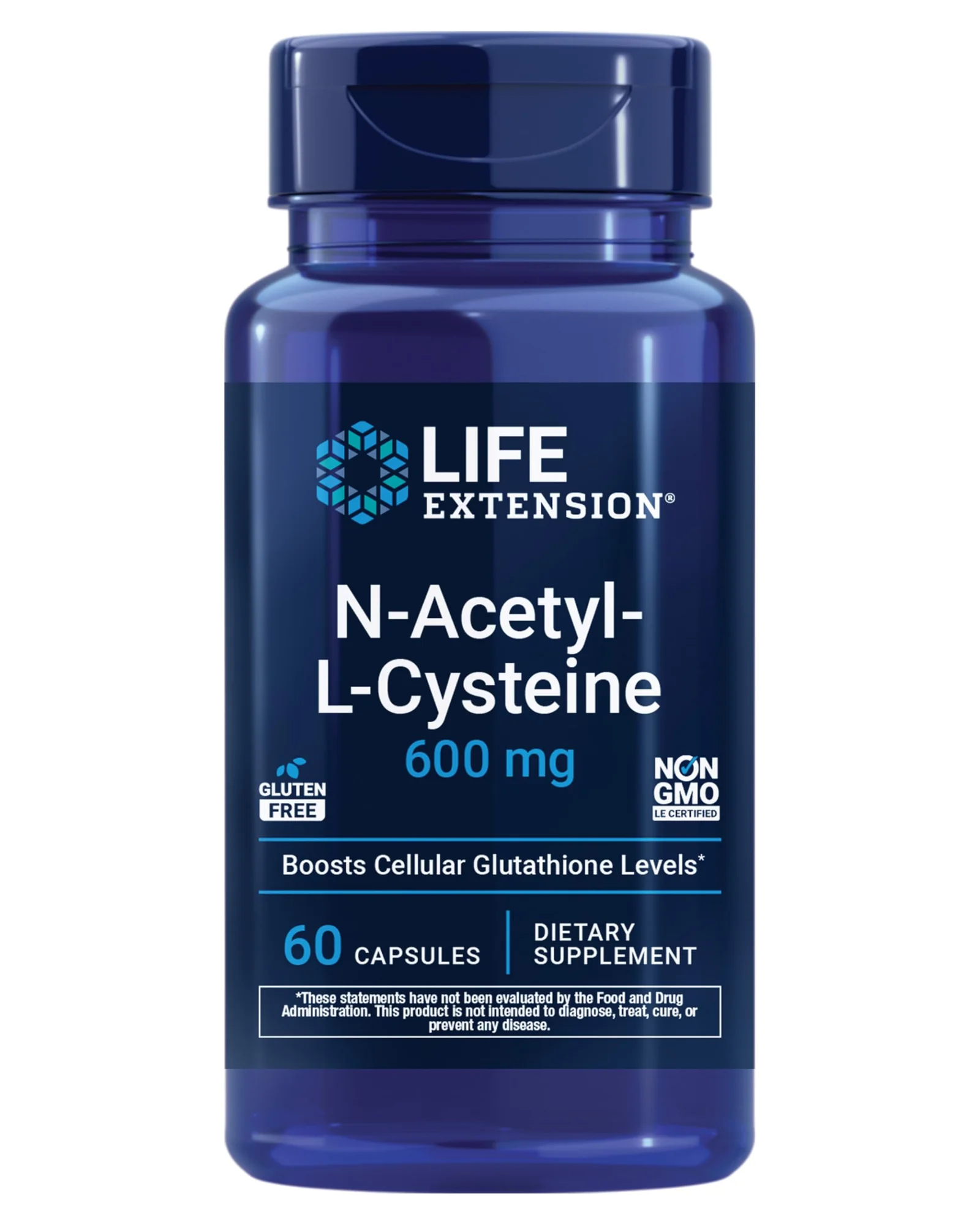 Life Extension NAC 600 мг, N-ацетилцистеин, 60 капсул — 1