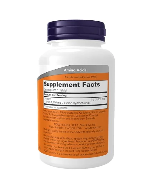 NOW Foods L-Лизин 1000 мг, 100 таблеток — 2