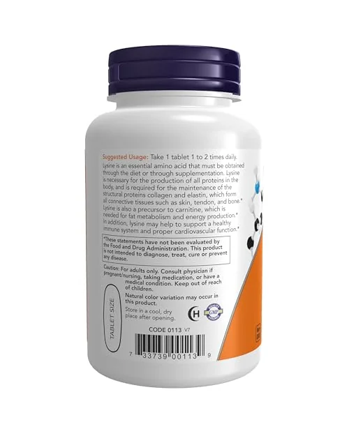 NOW Foods L-Лизин 1000 мг, 100 таблеток — 3