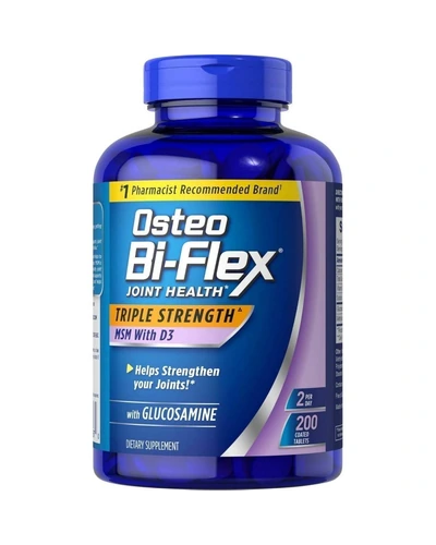 Osteo Bi-Flex глюкозамин тройная сила, 200 таблеток — синий