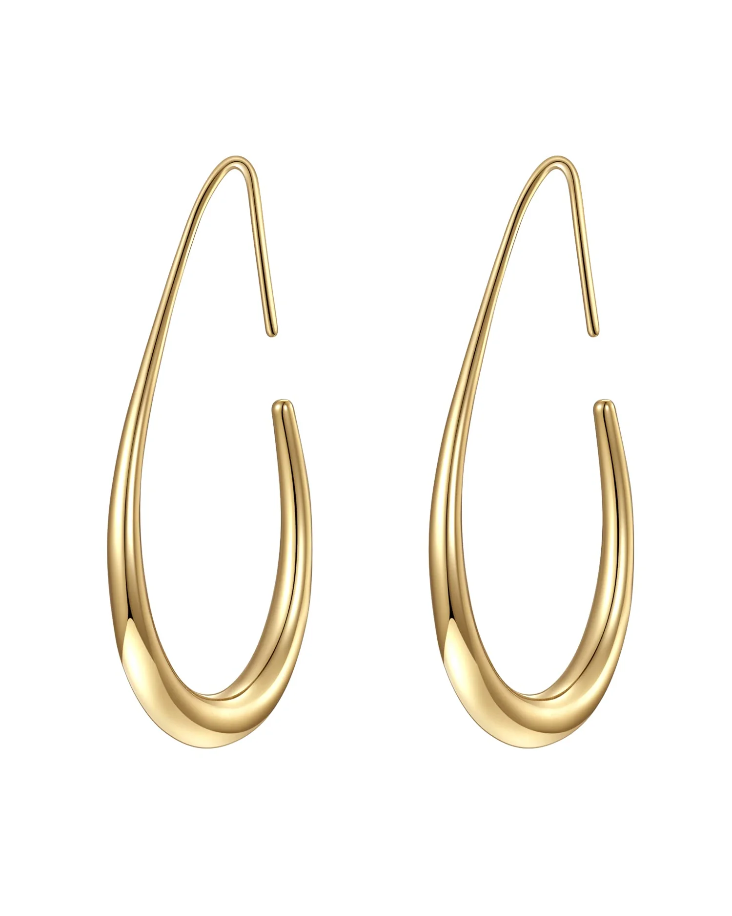 Серьги-кольца позолоченные с подвеской — 1