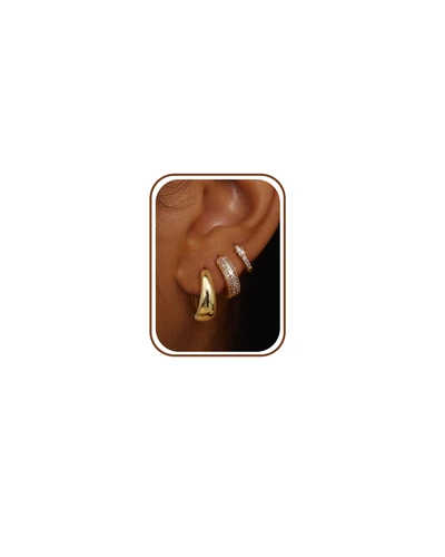 LOLIAS Chunky Hoop – кольцевые серьги гипоаллергенные, набор из 3 пар