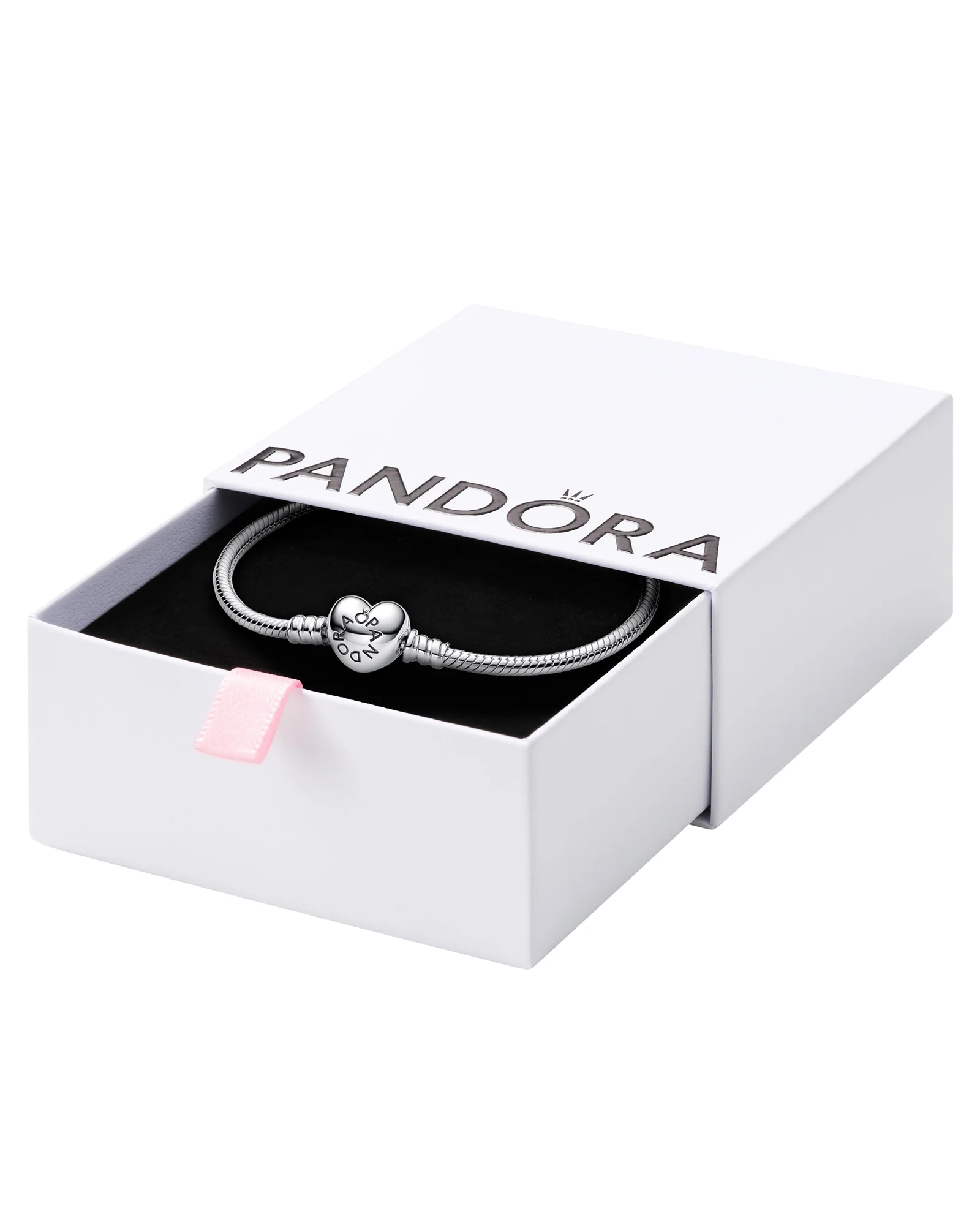 PANDORA браслет сердечко на цепочке Sterling Silver — серебристый