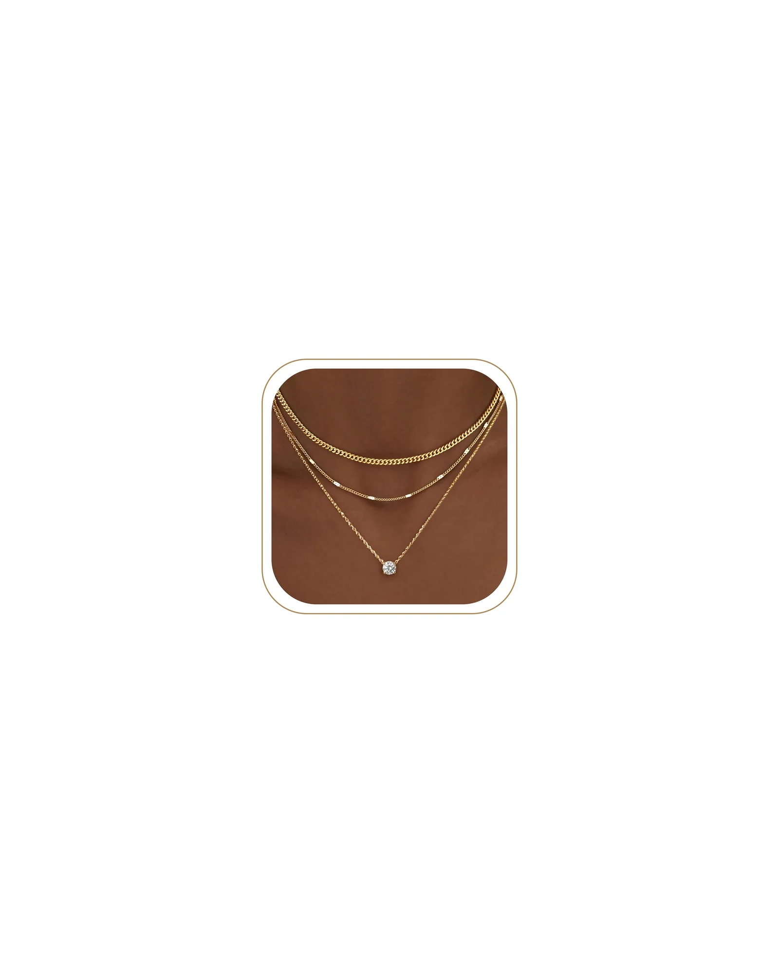 Layered Gold Necklaces колье многослойное 14K позолота — 1