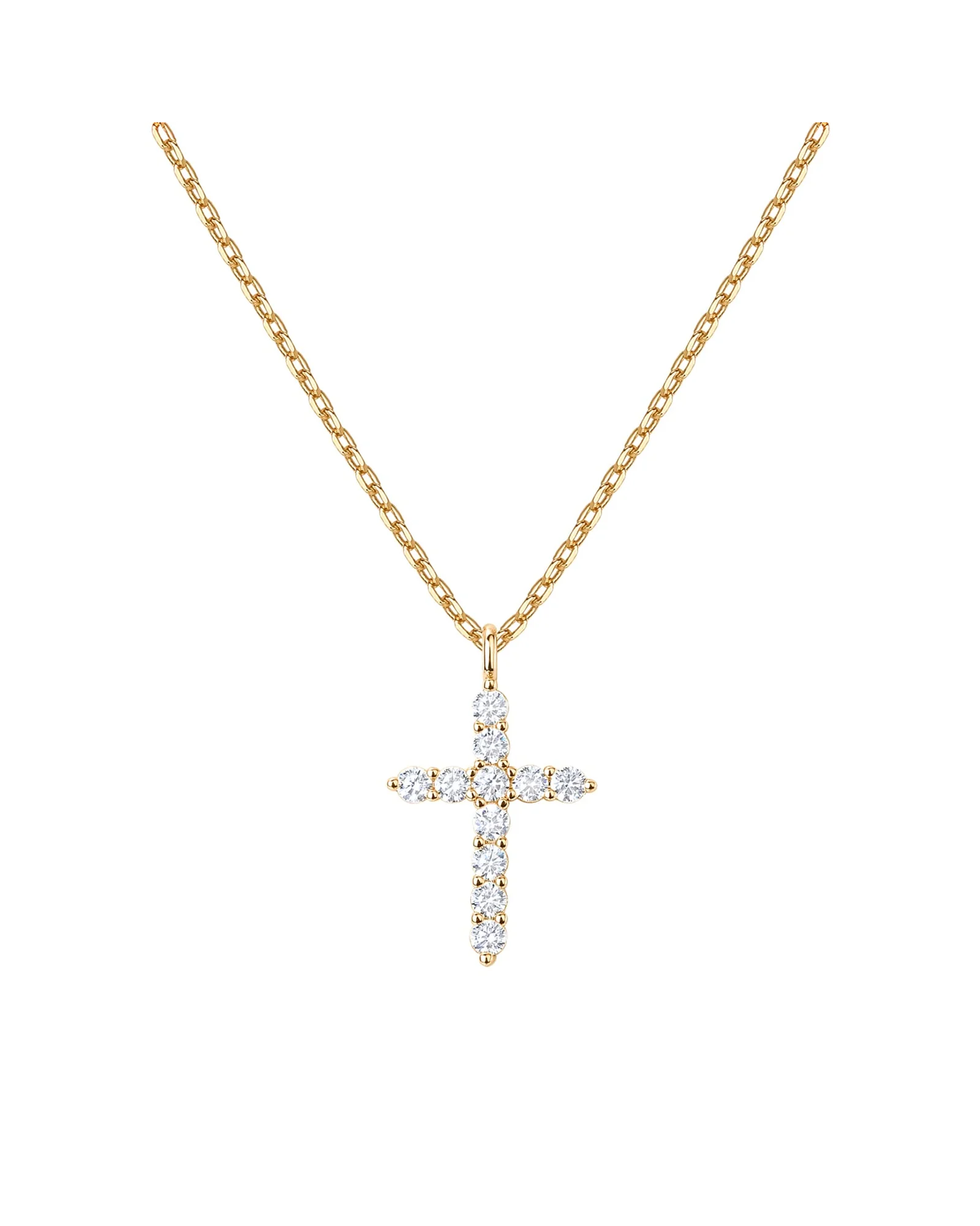 PAVOI Cubic Zirconia Cross кулон-крест женский позолота — золотистый