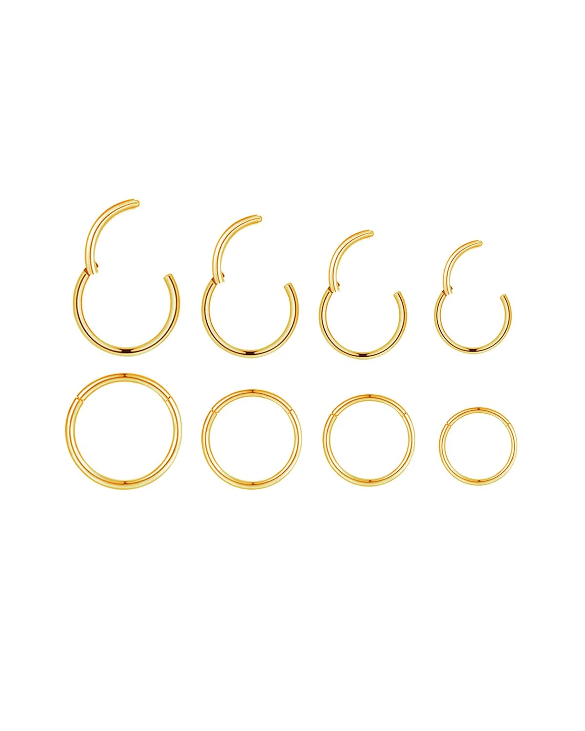 HQLA кольца 18G из хирургической стали, 4 пары — 1