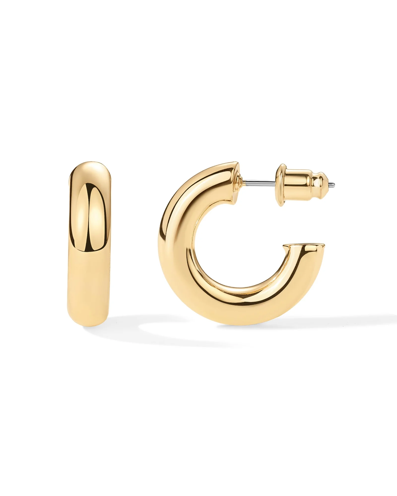 PAVOI массивные серьги-кольца позолоченные 14k, 20 мм — золотистый