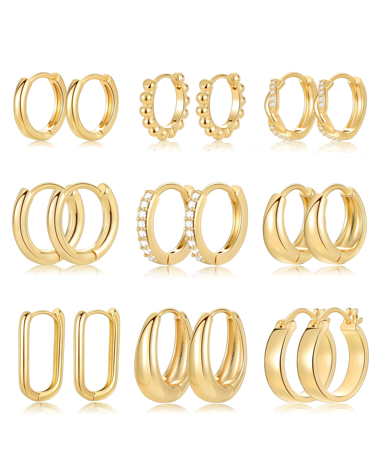 Серьги-кольца Gold Hoop Huggie 14K позолота — золотистый