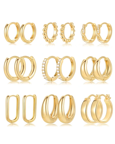 Серьги-кольца Gold Hoop Huggie 14K позолота