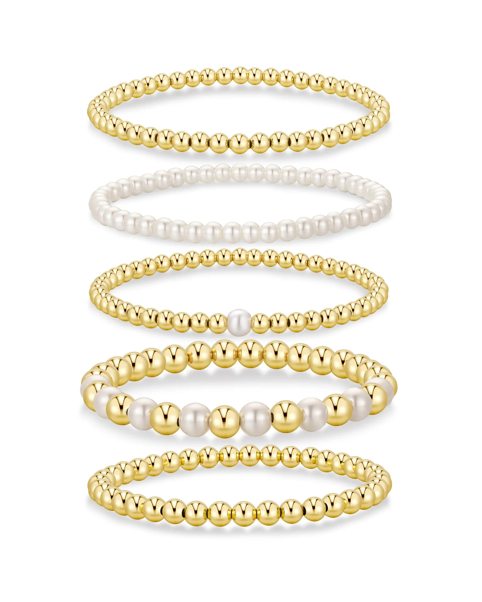 Yoosteel Браслет Бус Перл 14K Gold Plated — 1
