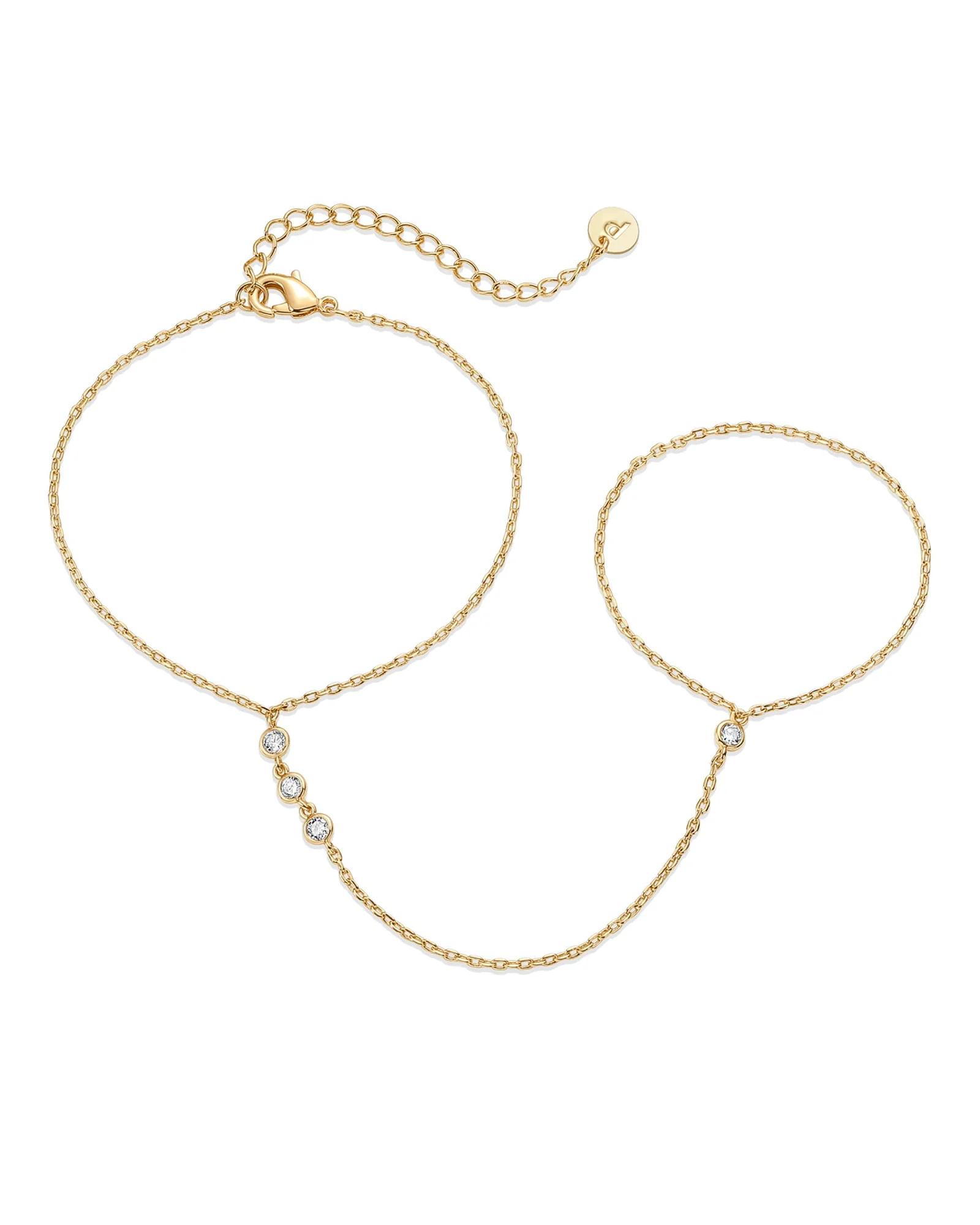 PAVOI 14K Gold Plated Hand Chain — золотистый