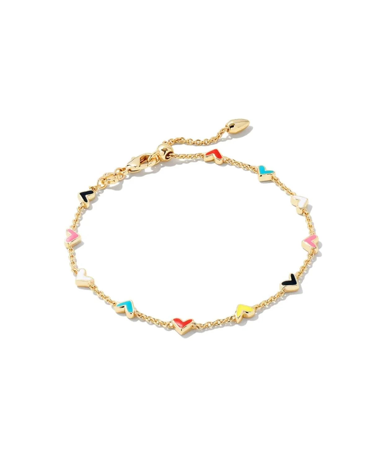 Kendra Scott браслет Heart Gold с разноцветными кристаллами — мульти