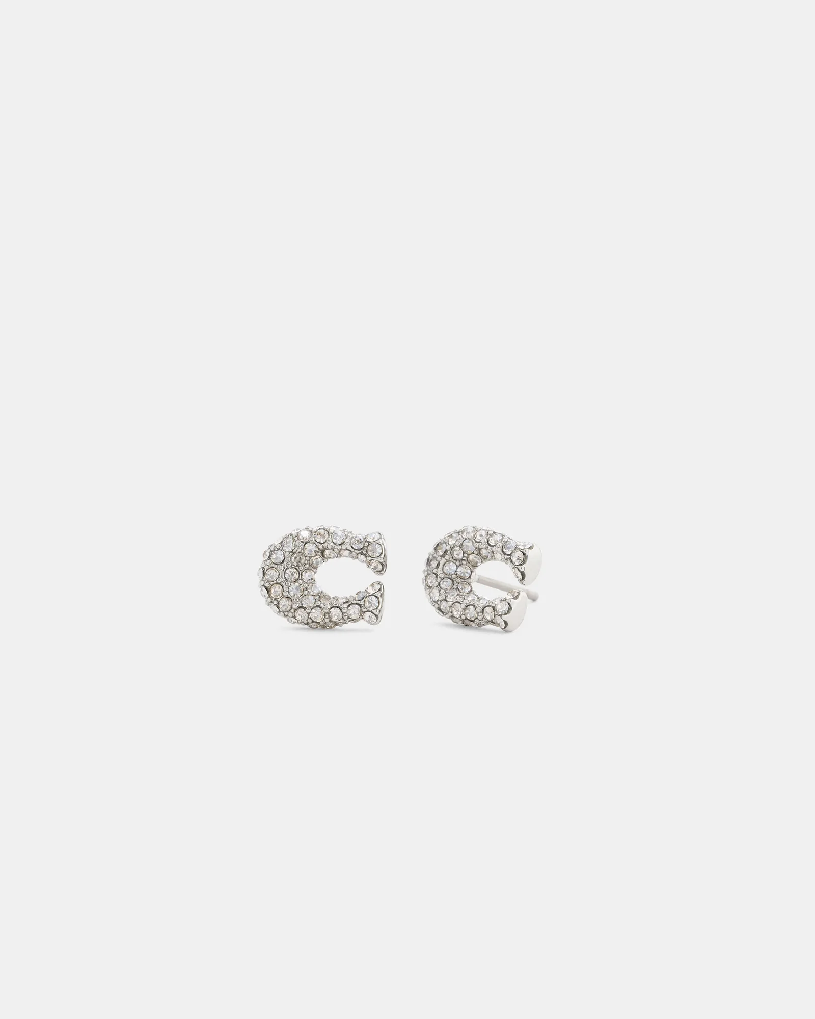 Серьги-пусеты Coach в форме буквы C с кристаллами — 1